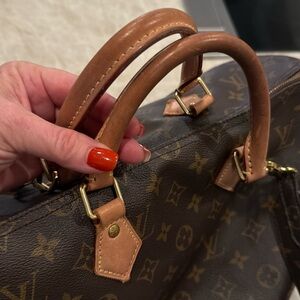 Louis Vuitton Monogram Satchel with Tan Accents